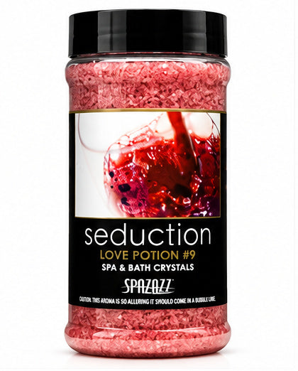 Spazazz Seduction Love Potion #9 Spa & Bath Crystals, 17 oz – Romantic Aromatherapy Hot Tub Fragrance, Oil-Free Spa Crystals for Jacuzzis, Whirlpool Tubs & Jetted Baths