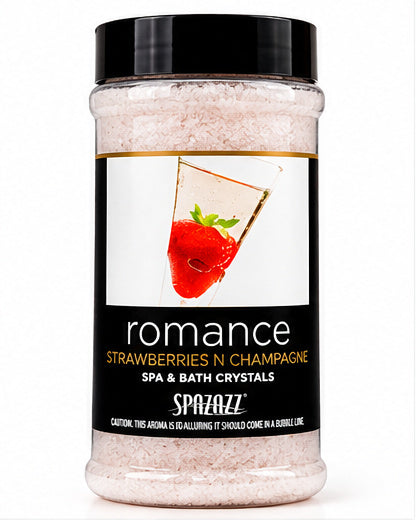 🍓 STRAWBERRIES & CHAMPAGNE FRAGRANCE – Enjoy the romantic aroma of luscious strawberries and sparkling champagne-inspired fragrance. Spazazz Romance adds a sweet, fruity, festive atmosphere to your hot tub, spa, or bath.