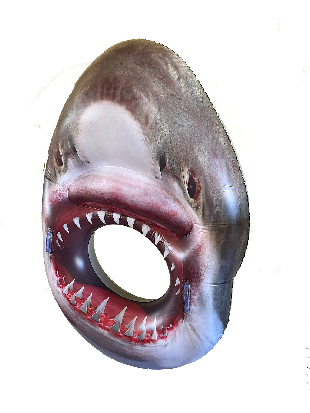 Jumbo Inflatable Shark Head Pool Float! This Cool and Funny Pool Float with Lifelike Features is Perfect for Pool Parties, Birthday Parties,Beach Parties or just a Floating Pool Lounge!