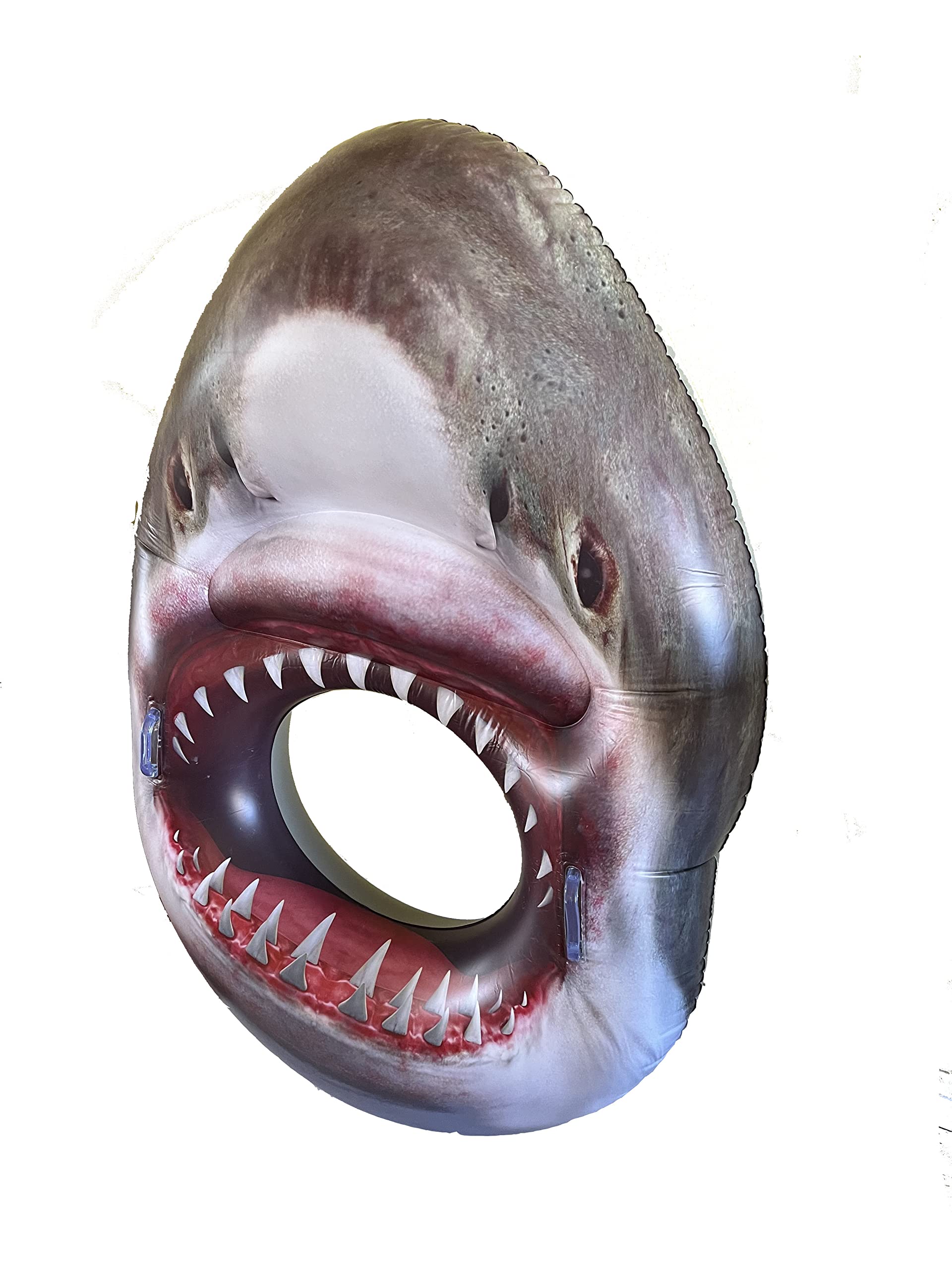 Jumbo Inflatable Shark Head Pool Float! This Cool and Funny Pool Float with Lifelike Features is Perfect for Pool Parties, Birthday Parties,Beach Parties or just a Floating Pool Lounge!