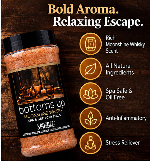 Spazazz Bottoms Up Moonshine Whisky Spa & Bath Crystals – 17 oz