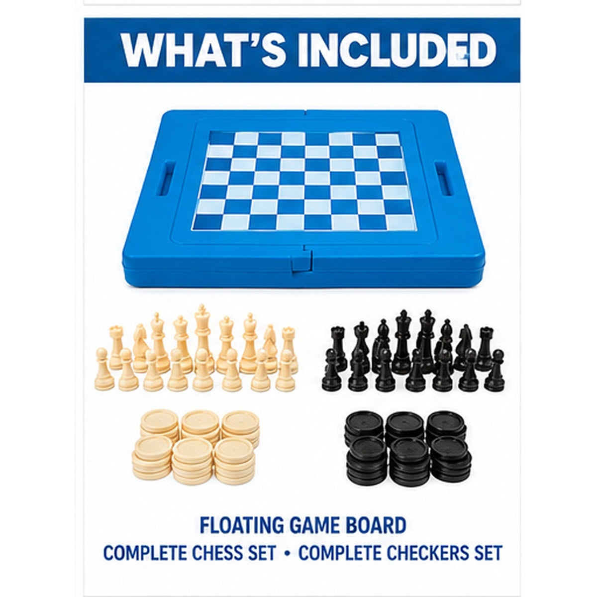 Swimline Floating Multigame Board – 2-in-1 Floating Chess and Checkers Game for Swimming Pools – Reversible Pool Game Board for Adults, Teens & Families – Outdoor Pool Party Accessories - Spa Tender Store-Hot Tub & Spa Accessories