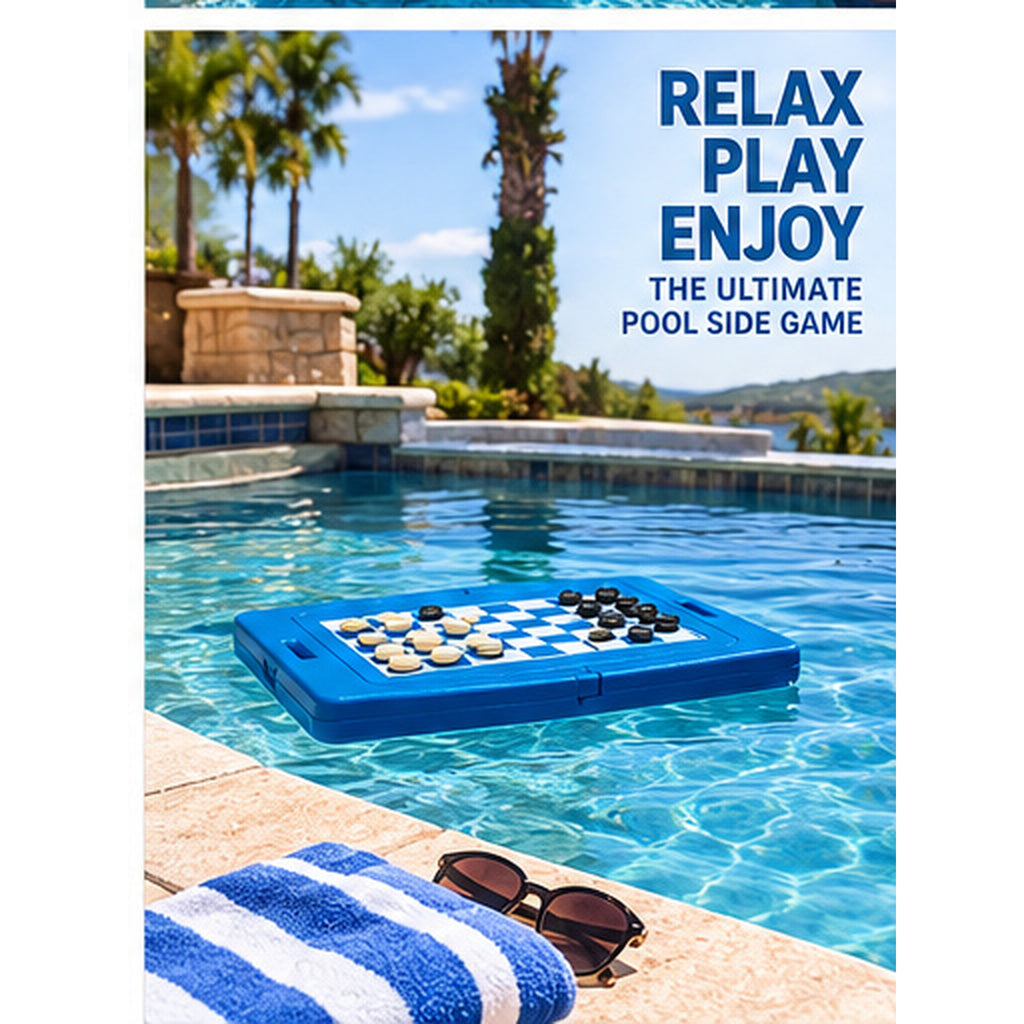 Swimline Floating Multigame Board – 2-in-1 Floating Chess and Checkers Game for Swimming Pools – Reversible Pool Game Board for Adults, Teens & Families – Outdoor Pool Party Accessories - Spa Tender Store-Hot Tub & Spa Accessories