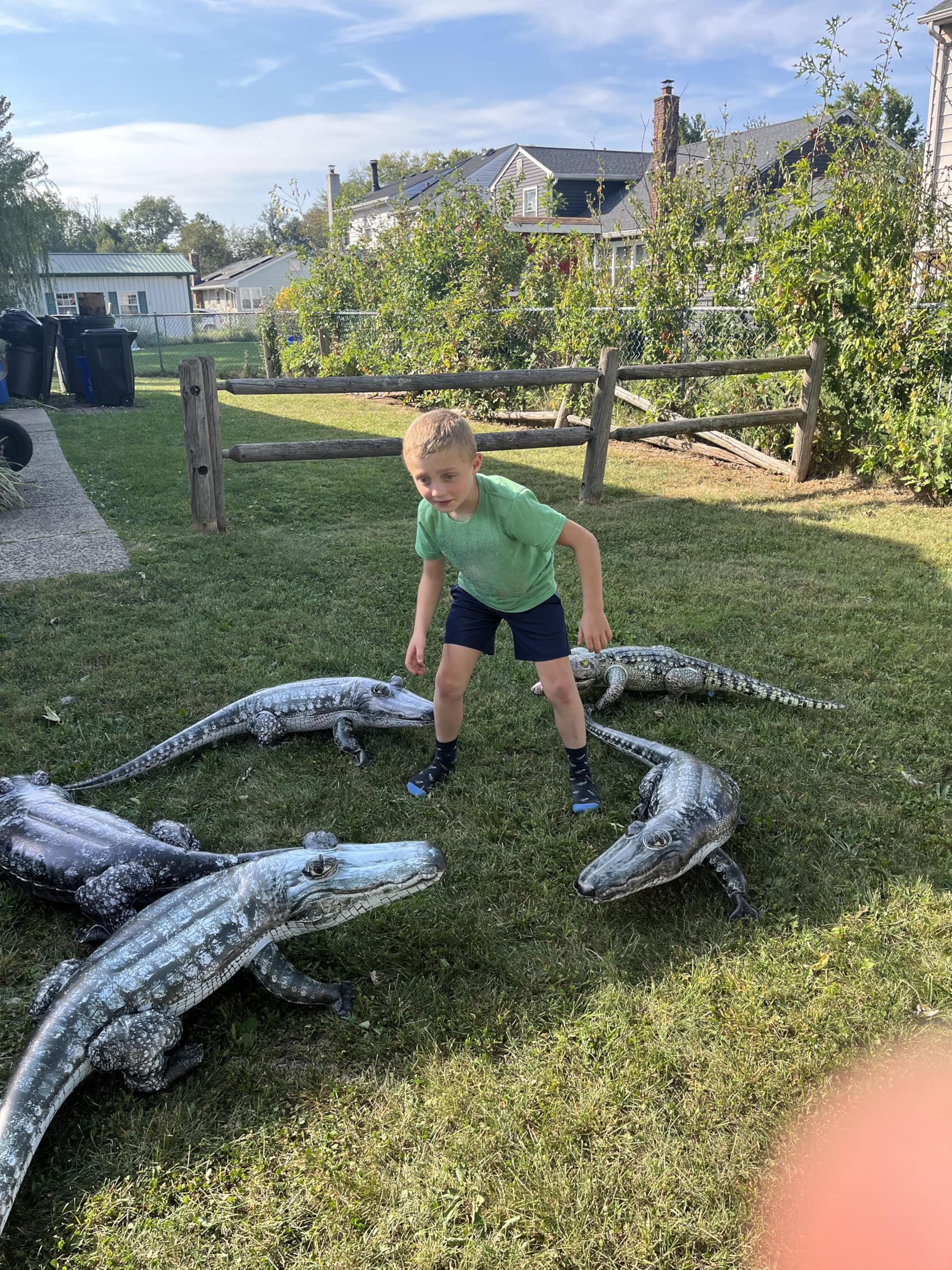 Realistic 46" Alligator Toy Float Funny and Cute. Also Serves as a Duck Deterrent for Lakes and Pool Areas. Perfect for Luau, Safari, or Jungle Party Decorations and Animal-Themed Birthday Parties.