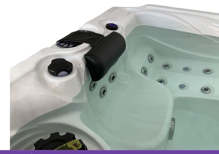 Universal Head Pillows for Outdoor Hot Tubs and Chaise lounges- Adjustable Hot Tub Headrests and Weighted Hot Tub Pillow That Fits Any Spa. Great Replacement Spa Pillows or Spas Headrests.(Black)