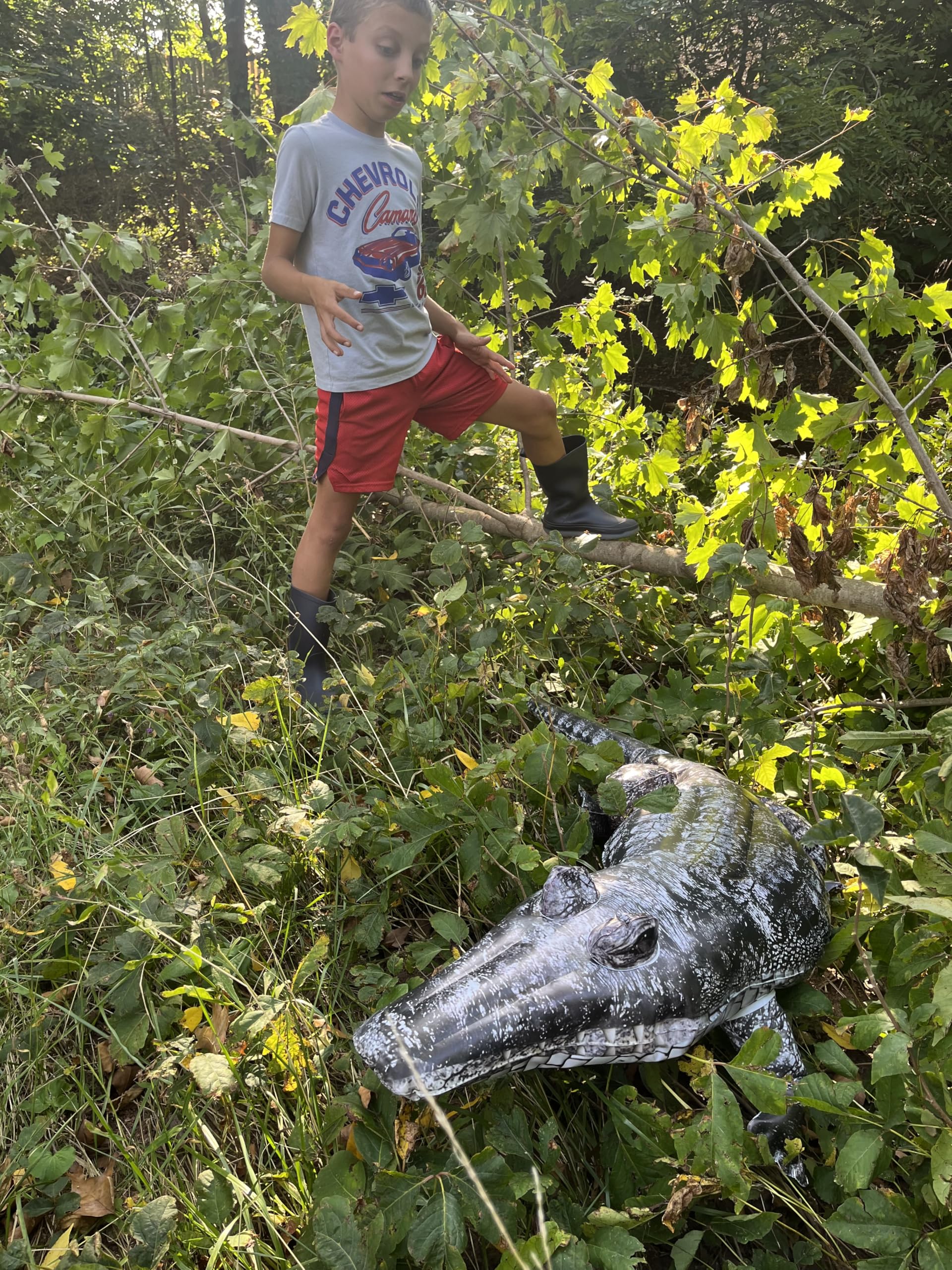 Realistic 46" Alligator Toy Float Funny and Cute. Also Serves as a Duck Deterrent for Lakes and Pool Areas. Perfect for Luau, Safari, or Jungle Party Decorations and Animal-Themed Birthday Parties.