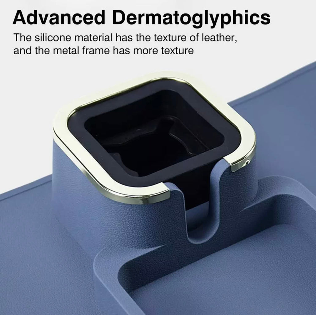 Cup Holder and Tray for Sofa or Couch Arm. This Wonderful Slip Resistant Silicone Cup Holder can Hold Coffee Mugs, Wine Glasses, Water Bottles, Beer and Soda Cans, TV Remote and Much,More (Blue)