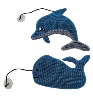 Spa Tender Oil and Scum removers for Hot Tub and Pool Two Pack Dolphin and Whale Water Pals are Reusable Oil Absorbing sponges That Work as a Water Clarifier and a de-foamer..