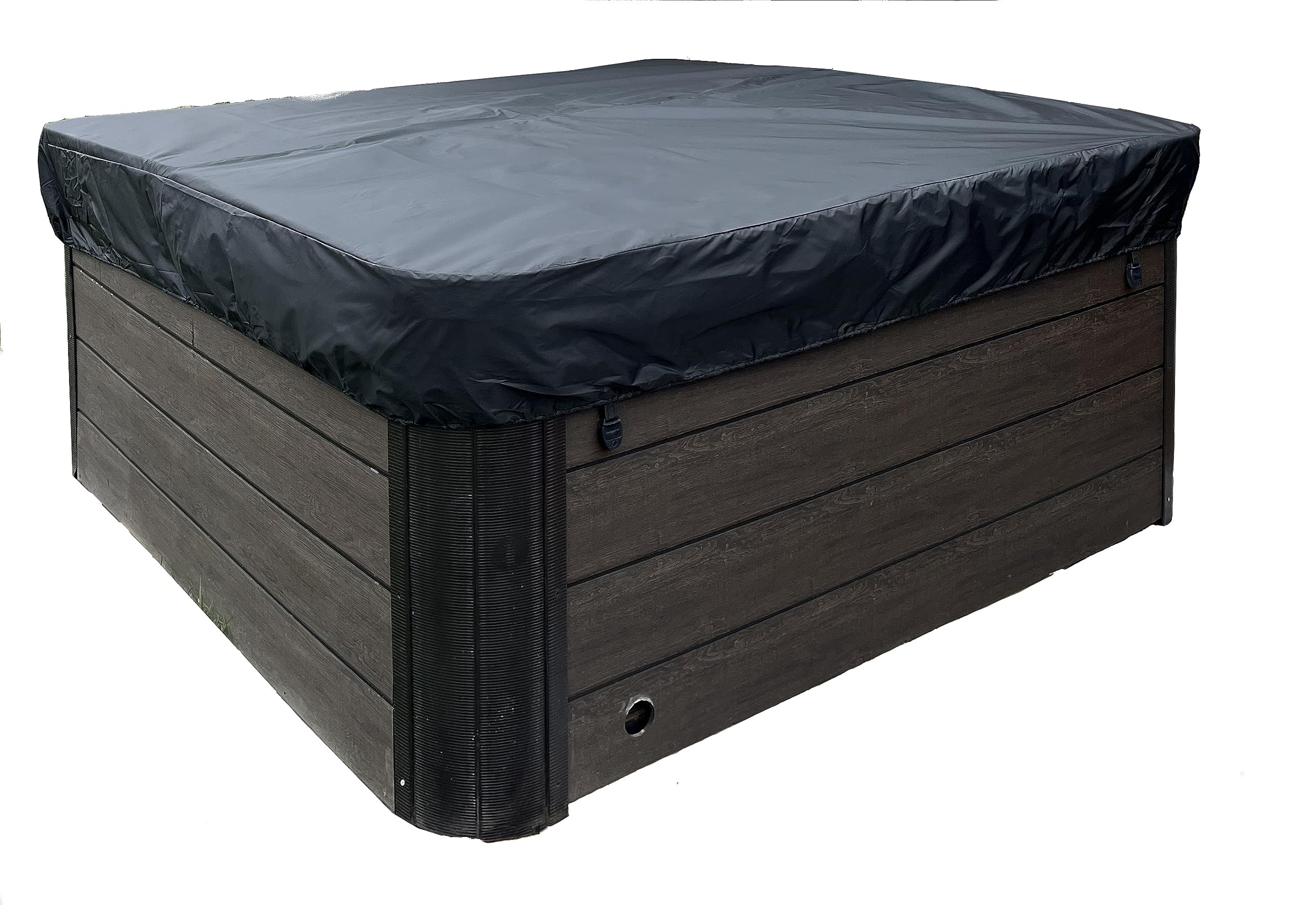 SpaTender Hot Tub Cover Cap 96"x96"x12" Waterproof Replacement Cap Protect Outdoor Spa Cover Black
