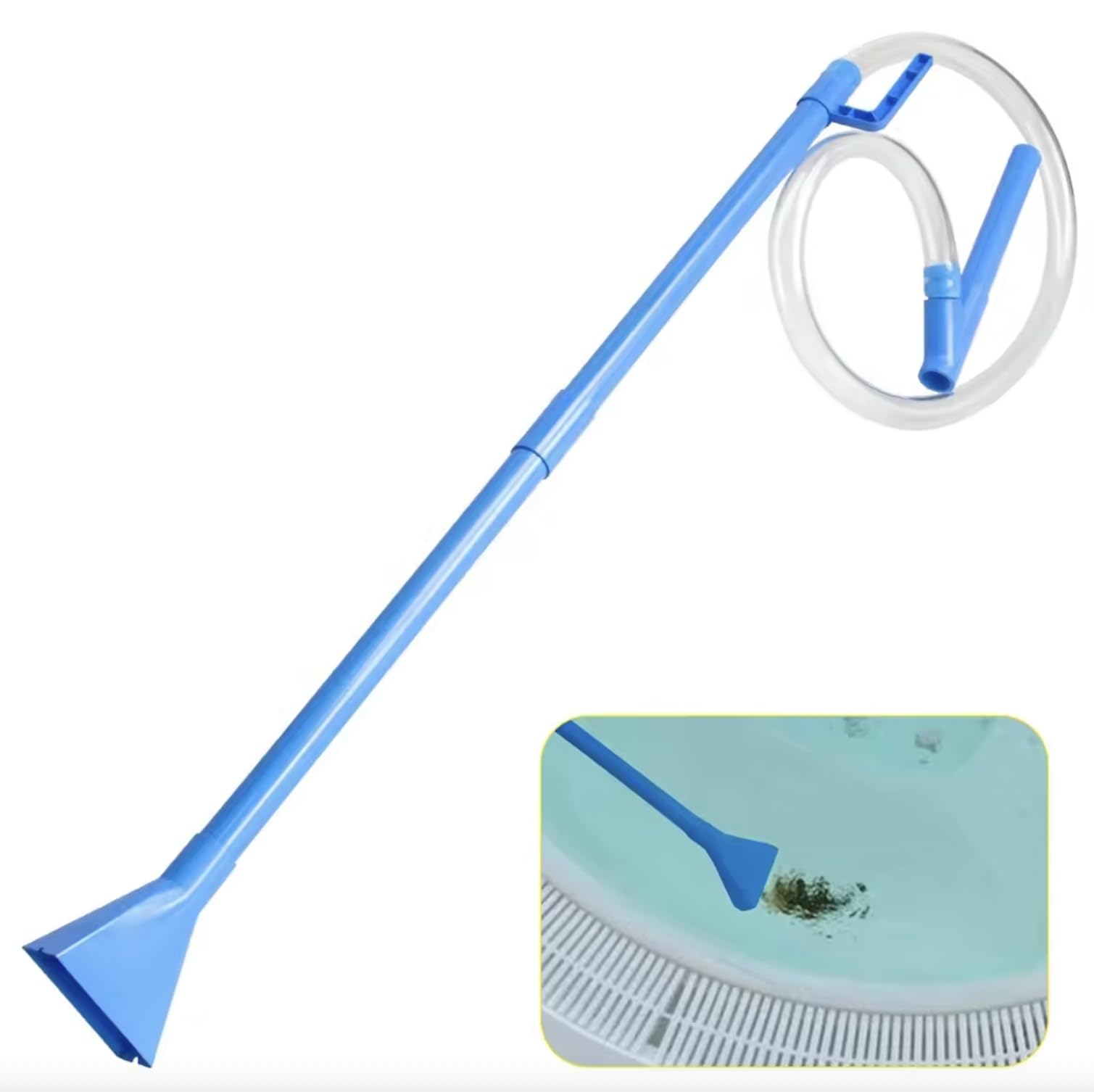 Spatender Hot Tub Siphon Vacuum Cleaner, Cordless Vacuum for Hot Tubs, Strong Suction, Lightweight, NO Batteries. for Cleaning Dirt, Grass, Sand and Other Debris from hot tub, spa, Small Pool, blue