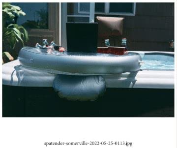 SpaTender Luxury Inflatable Side Mount Floating Drink Holder, Pool Drink Food Float Tray with 8 Holes Large Capacity for Hot Tub,Pool & spa, for Romance, Parties & Beach(Sliver)