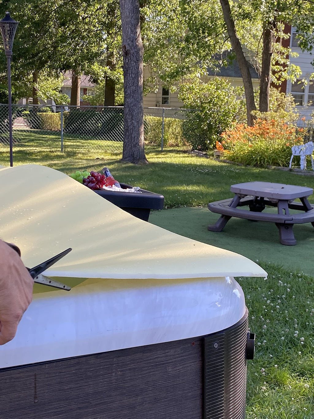 Hot Tub Summer- Thermal Cover (6'x6' x3/8",) – Durable, Floating, Insulting Spa Blanket, Closed Cell Foam.