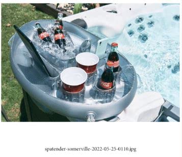 SpaTender Luxury Inflatable Side Mount Floating Drink Holder, Pool Drink Food Float Tray with 8 Holes Large Capacity for Hot Tub,Pool & spa, for Romance, Parties & Beach(Sliver)