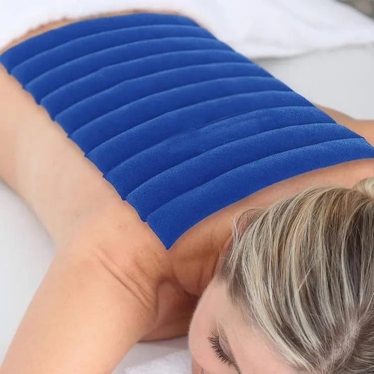 Large Microwaveable Heating Pad for Pain Relief, Great for Cramps, Muscle Ache, Joints, Neck Shoulder, Microwavable Bean Bag Heating Pad Moist Heat Heating Pad, Warm Compress, Blue 14x14”