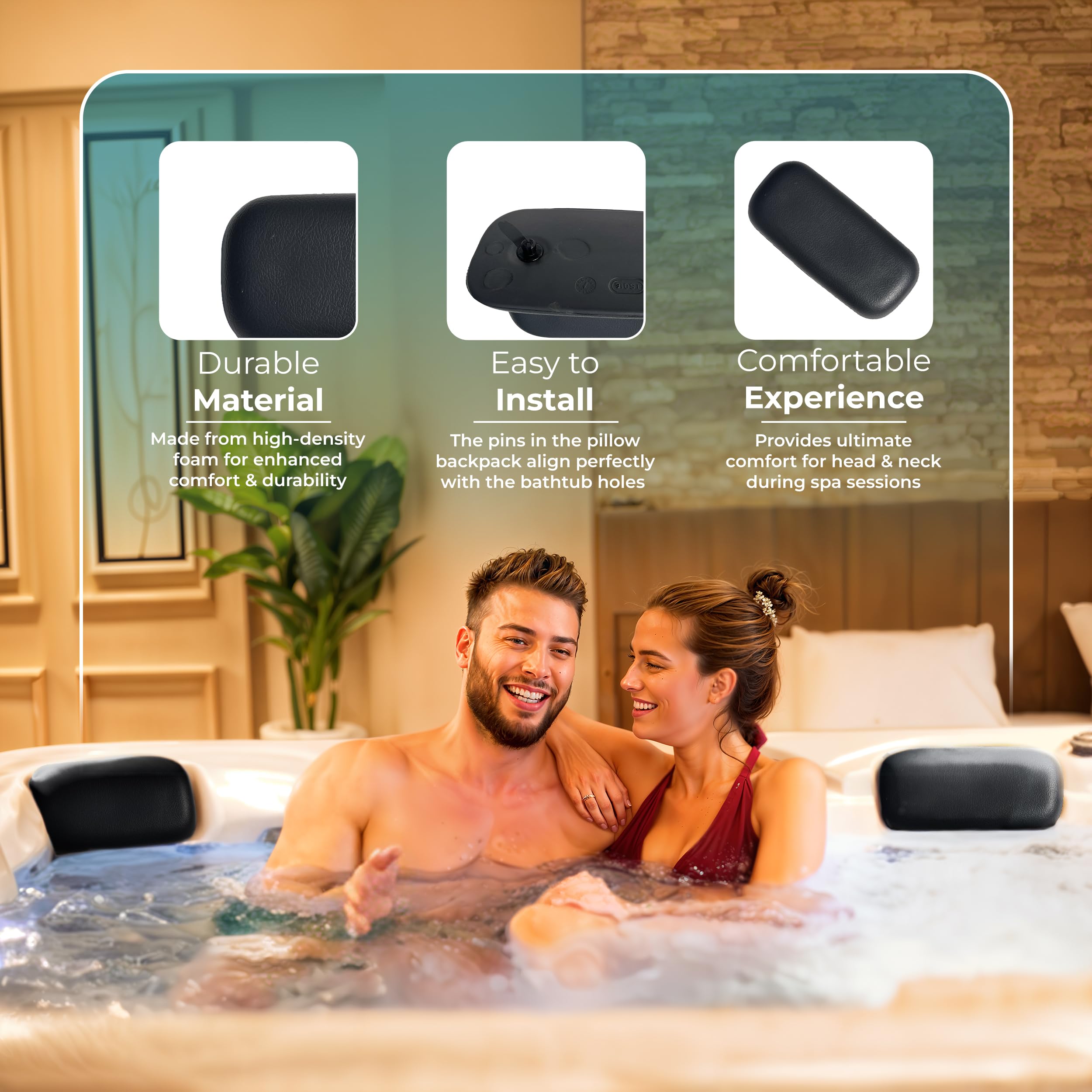 4 Pack Hot Tub Headrest Pillow to fit Master Spas hot tub Pillow 2007 Through 2015, Legacy Series, Generic, Down East Spas, Signiture,Twilight Series Spa,Michael Phelps Swim Spa 2012-14. Generic