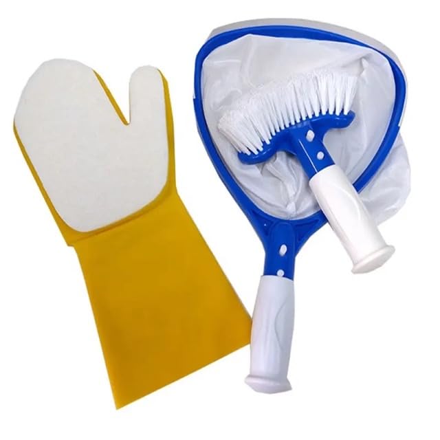 Professional Hot Tub Tool Kit and Spa Maintenance Kit with Hand Skimmer, Jet Brush, and Scrubber Mitt - Small Pool Cleaning Maintenance accessorie - Spa Tender Store - 