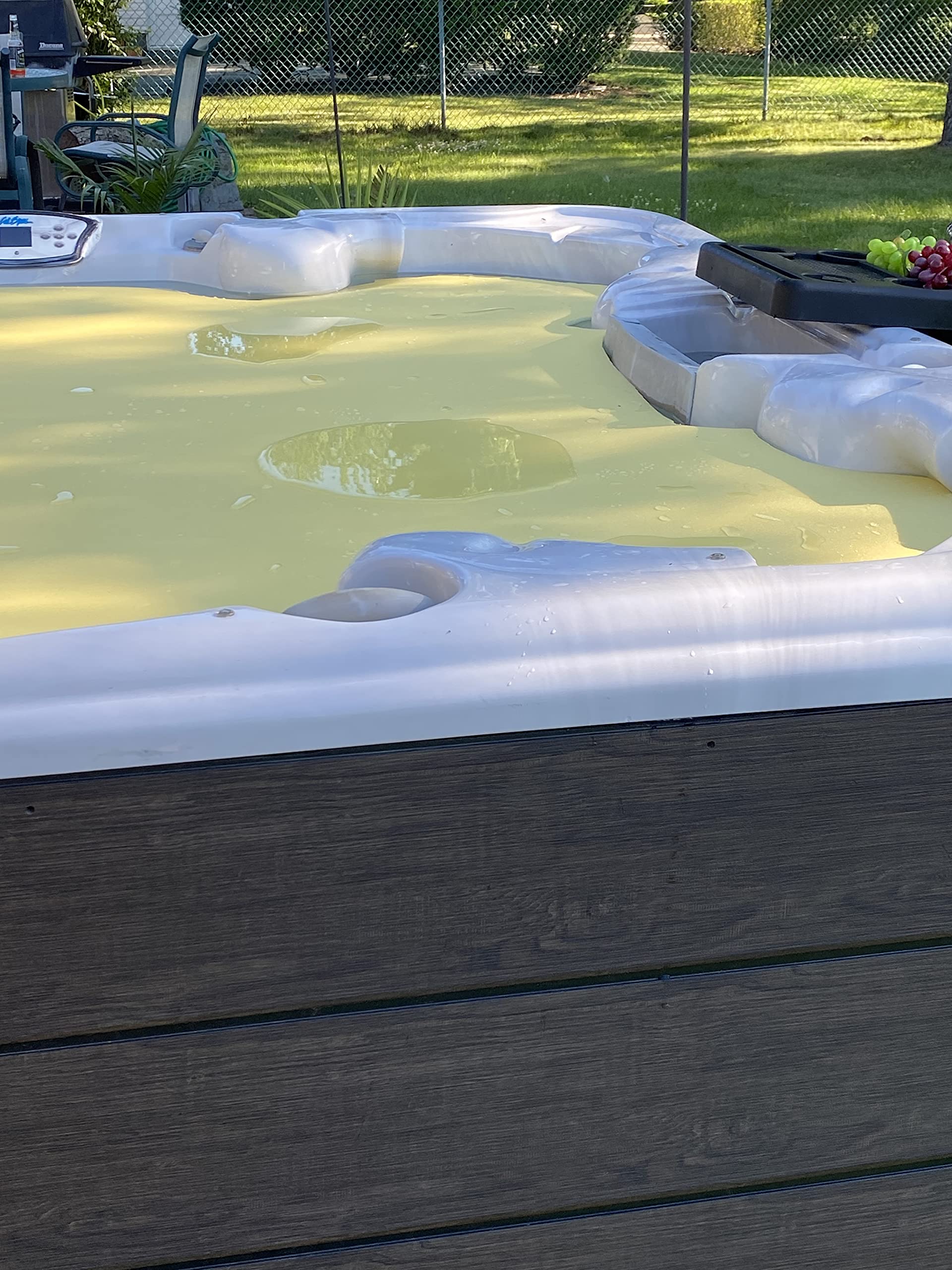 Floating Thermal Spa Cover Blanket for hot tub 7'x6' x3/8", Summer or Winter,Durable Foam Cover, Solar Blanket in Heat Loss .Protect Hard Cover from Chemical Damage Cut to Size