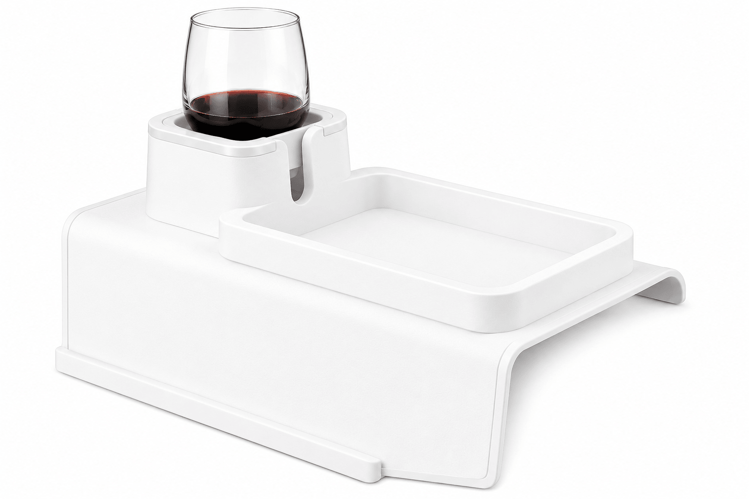 Hot Tub Cup Holder and Tray – Silicone Couch Armrest Organizer with Drink Holder for Coffee Mugs, Wine Glasses, Water Bottles, Beer Cans, TV Remote & Snacks – Fits Sofa, Recliner, Hot Tub & Bathtub (white)) - Spa Tender Store-