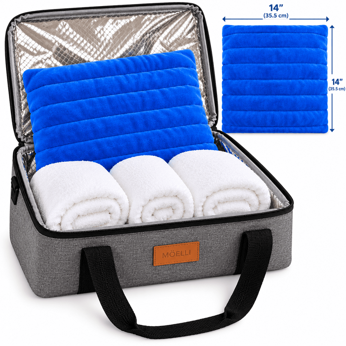 Outdoor Innovations Towel Warmer Bag with Microwavable Warm Pack – Water-Resistant Large-Capacity Heated Towel & Clothing Bag - Spa Tender Store-Towel Warmers