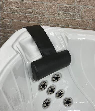Universal Head Pillows for Outdoor Hot Tubs and Chaise lounges- Adjustable Hot Tub Headrests and Weighted Hot Tub Pillow That Fits Any Spa. Great Replacement Spa Pillows or Spas Headrests.(Black)