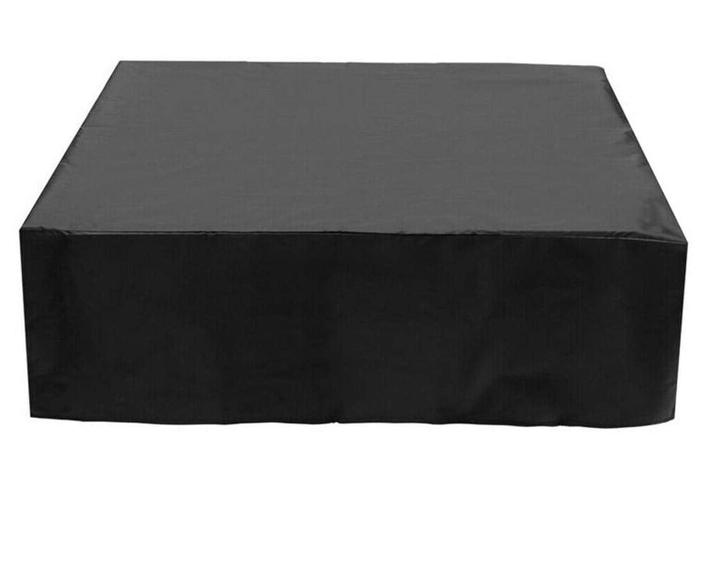 outdoor innovations Hot Tub Cover Cap Protector - Heavy Duty, Full Coverage, Durable, Sun Shield for Spa Square Hot Tub Protection (8' x8' x 36", Black)