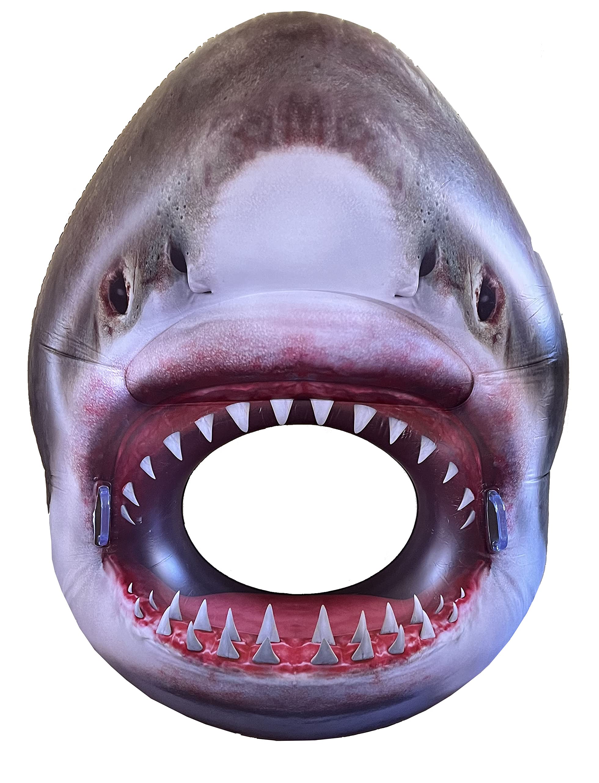 Jumbo Inflatable Shark Head Pool Float! This Cool and Funny Pool Float with Lifelike Features is Perfect for Pool Parties, Birthday Parties,Beach Parties or just a Floating Pool Lounge!