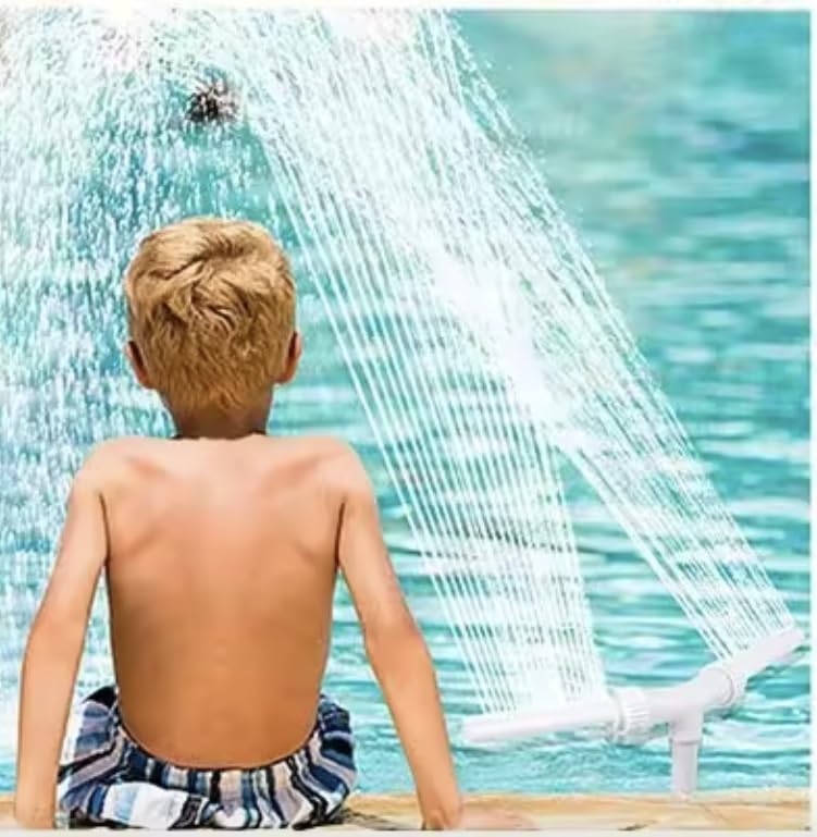 Beautiful Pool Fountain for Above Ground and inground Pools has Dual Spray Waterfall and fits Most Return Fittings
