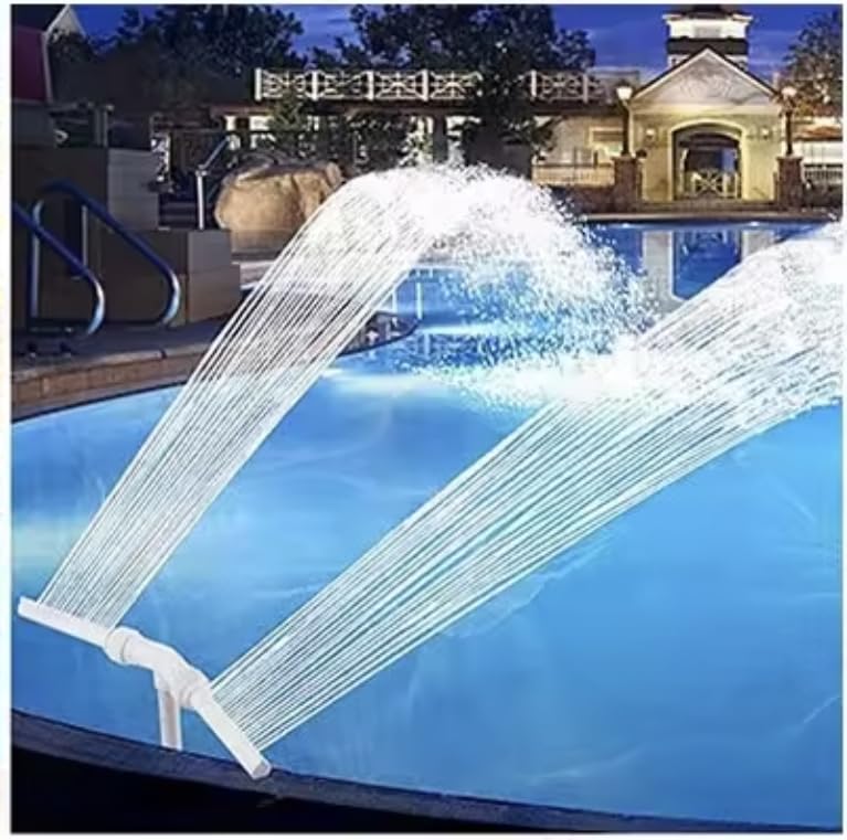 Beautiful Pool Fountain for Above Ground and inground Pools has Dual Spray Waterfall and fits Most Return Fittings