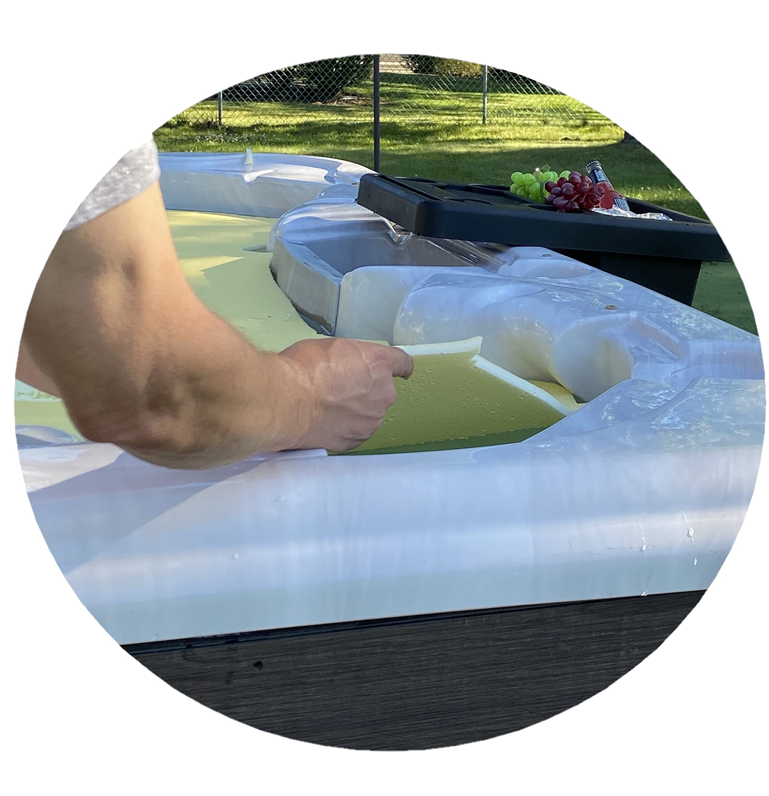Floating Thermal Spa Cover Blanket for hot tub 7'x6' x3/8", Summer or Winter,Durable Foam Cover, Solar Blanket in Heat Loss .Protect Hard Cover from Chemical Damage Cut to Size
