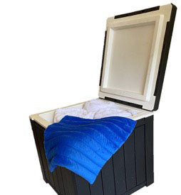 Cover Guard Hot Tub Towel and Robe Warmer/Deck Box with Microwavable Heat Pad - Thermal Resistance, Weather-Resistant, Large Capacity for Outdoor Tub, Spa (Black)