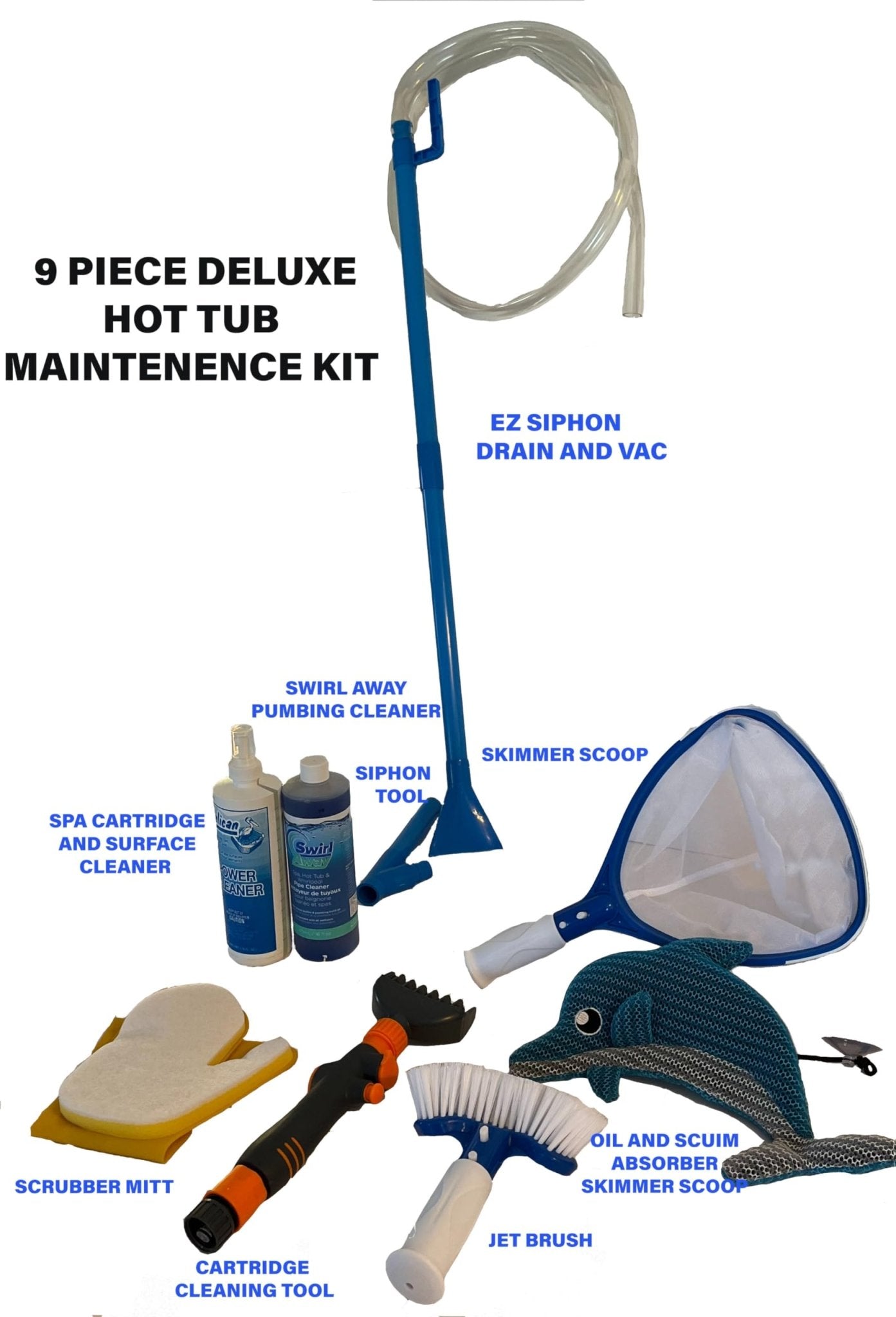 Spatender 9 - Piece Spa & Hot Tub Maintenance Kit - Spa Tender Store - 