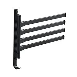 Indoor Outdoor Towel Holder Swing Out Towel Rack with Five Towel Bars for Hot tub, Pool Area, Sauna, Bathroom and Patio