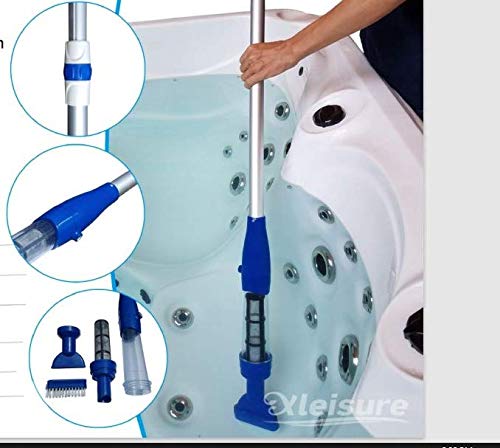Outdoor Innovations Hot Tub/Spa Battery Operated Vacuum Cleaner with Scrubbing Brush, Extension Pole up to 6.5 Foot - Lightweight, Adjustable Handle, Strong Suction for Hot Tubs and Spa (Blue) - Spa Tender Store - 