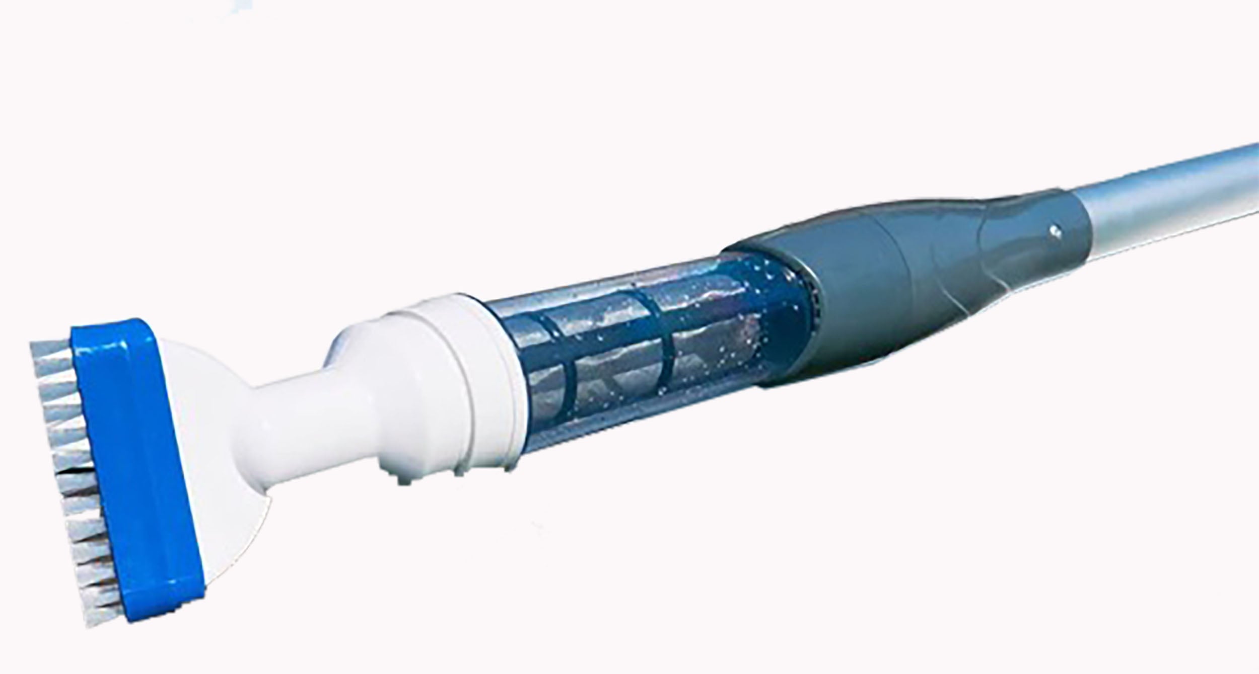 Hot Tub/Spa Battery Operated Vacuum Cleaner with Scrubbing Brush, Extension Pole up to 6.5 Foot - Lightweight, Adjustable Handle, Strong Suction for Hot Tubs and Spa (Blue)